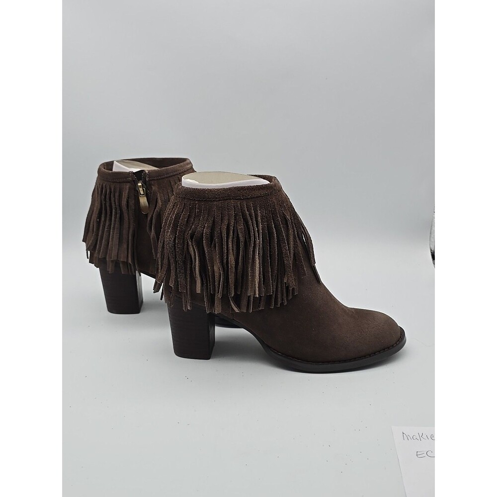Azura Italian Fashion Women's Brown Suede Fringe Boots Bernat-BRS Size 9/40 NEW - Picture 10 of 11